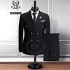 Men's Large Double-Breasted Wedding Suit & Groomsmen Two-Piece Set
