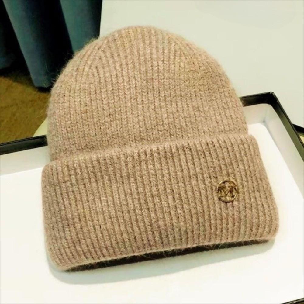 

Fashion Women Winter Hat Thicken Winter Warm Plush Earmuff Knitted Hat Solid Color Windproof Ladies Pullover Hats хаки