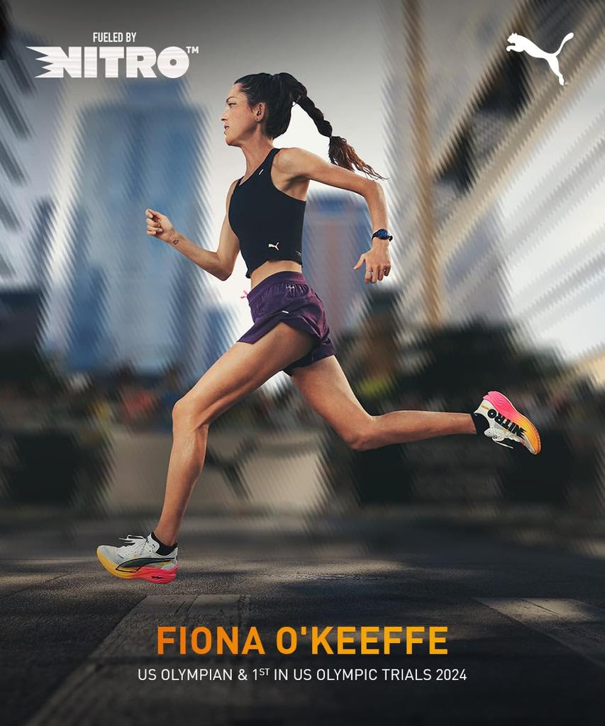 Running Shoes Deviate Nitro 3 Fire Glow 310475 24 Color Glow White cm [PUMA] Women's Fall/Winter Sunstream/Sunset (01) 23.0