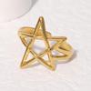 Star Titanium Steel Open Ring - Minimalist Stainless Steel Design