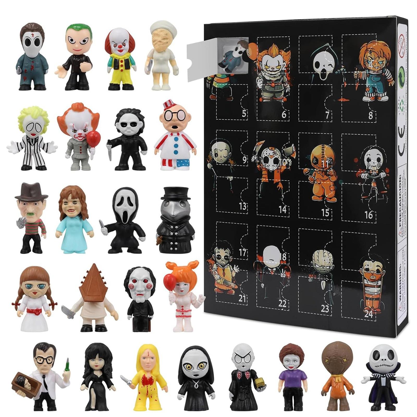 

Хэллоуин Адвент-календарь, Хэллоуин Календарь обратного отсчета Для детей и взрослых с 24 шт. Классические коллекционные фигурки кукол, Кукла перед Рождеством One Size