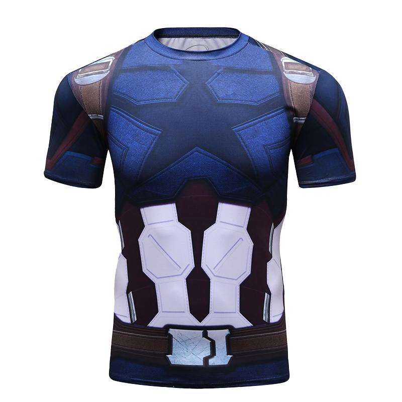 ETST51 Cody Lundin Marvel Kleding 3D Print Compressie Sport Fitness Shirt Hardlopen Cosplay Korte Mouw Captain America T-shirt 3XL