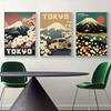 Retro Japanischer Kirschblüten Sakura Tempellandschaft Poster Leinwand Malerei Wandkunst Bild Modernes Zimmer Heimdekor Cuadros