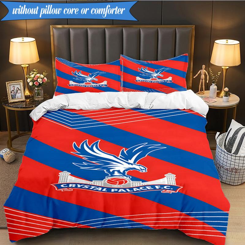3PCS Crystal Fc Crest Printed Soft Bedding Set,Including 1pc Duvet Cover And 2pcs Pillowcases Perfect for Bedroom, Dormitory, Fan gift