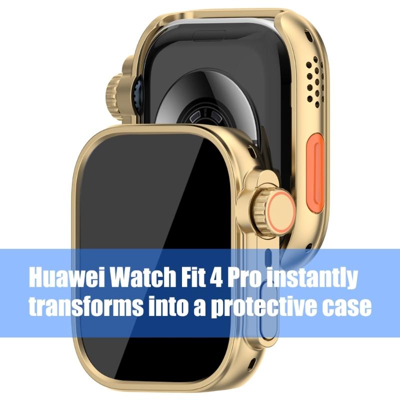 Smartwatch Shell PC Glass Antidust Case Guard For Watch Fit 4 Screen Protector Frame Shell Safe Quick To Attach & Detach