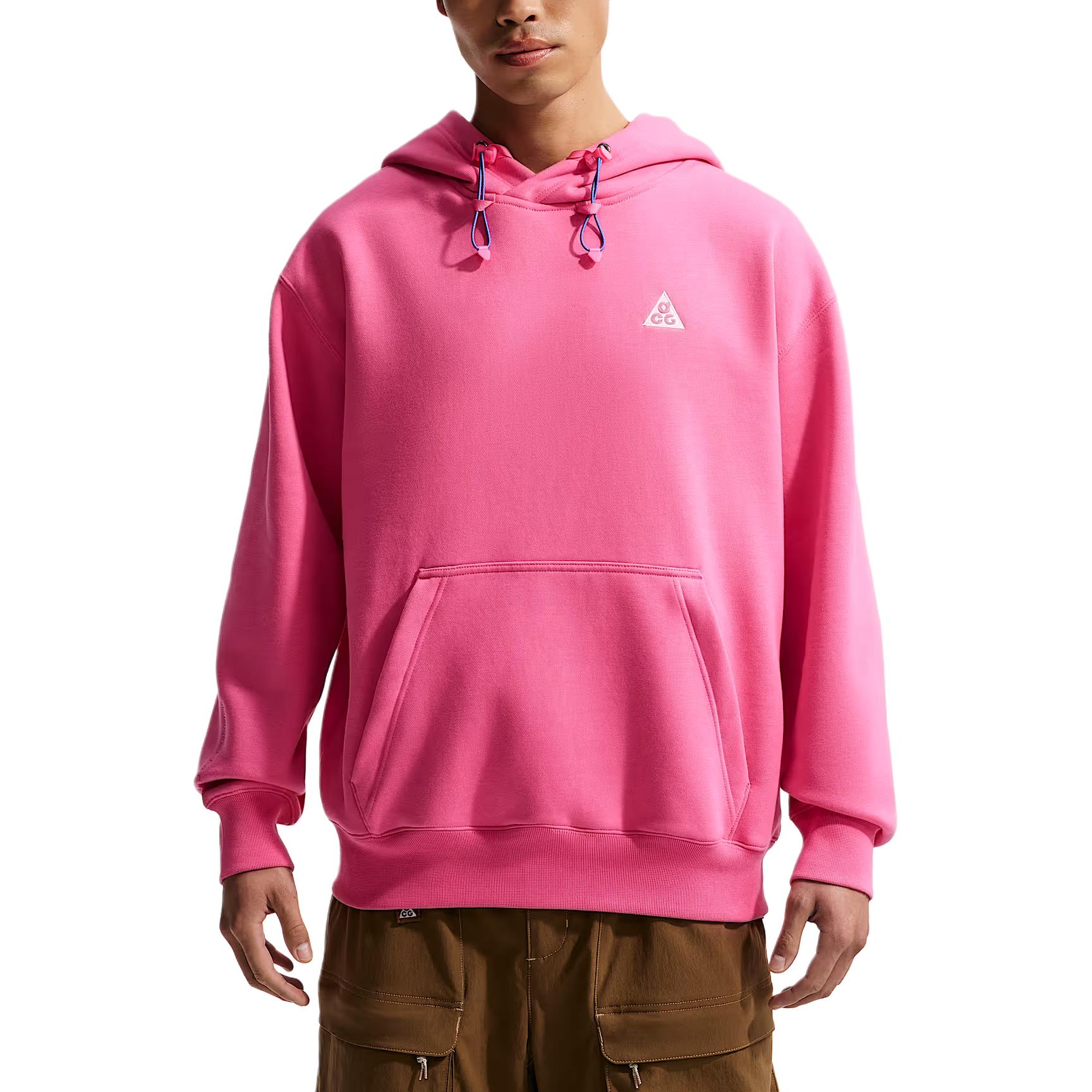 Nike ACG Therma-FIT Fleece Pullover Hoodie Pink Summit White Men DZ3393-684 XS