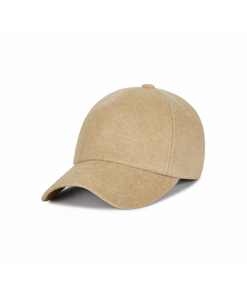 Bajal Va Curved Logo Wool 5-Panel Ball Cap Beige