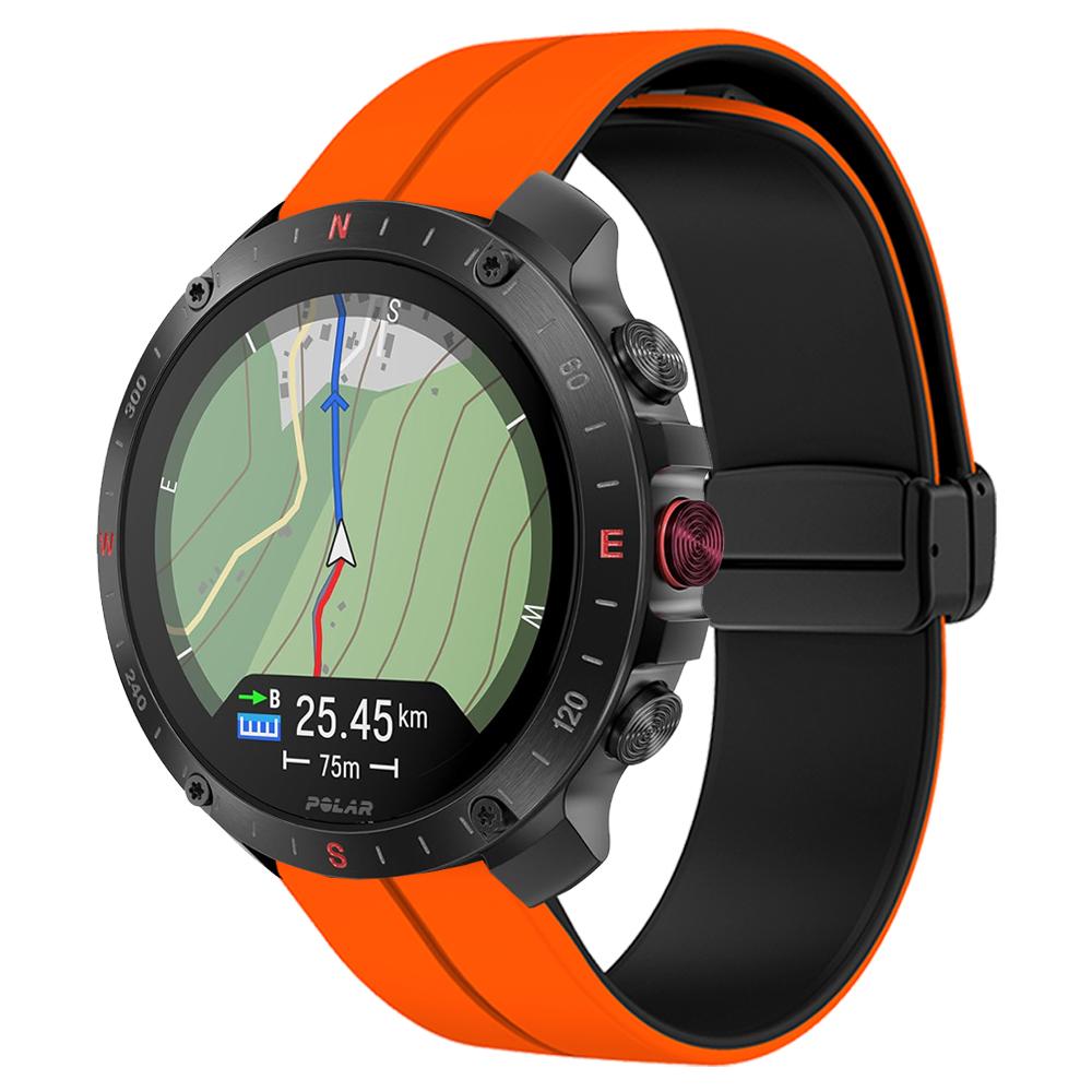 22mm 20mm Magnetischer Verschluss Silikon-Armband für POLAR Grit X2 Pro Titan / Vantage V3 M M2 / Ignite 3 2/Pacer / Unite Armband