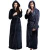 Flannel Robe Kimono Bathrobe Gown Lovers Sleepwear Sexy Nightwear Thick Warm Winter Men Home Clothes Women Lounge Nightgown