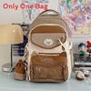 School Girl Nylon Backpack With Design And Multicompartment For Students