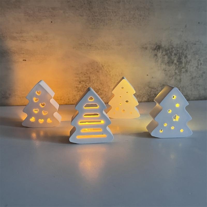 Flexible Silicone Mold for Night Lamp Festival Decoration Mold Christmas Tree Candle Holder Mould Jewelry Making Tool