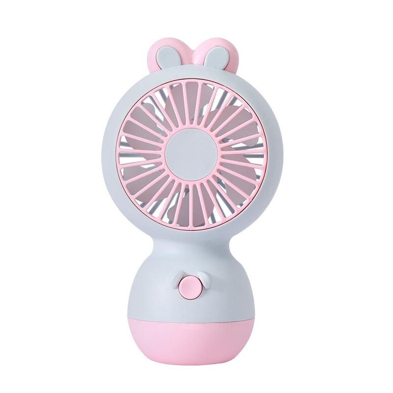 Mini Ventilatore da Scrivania a Forma di Coniglio Cartone Animato per il Raffreddamento Estivo dei Bambini, Ventilatore Portatile Ricaricabile per Bambini
