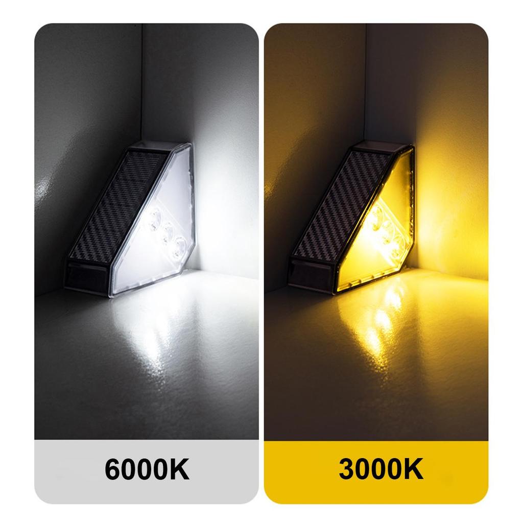 Solar Led Step Lamp Stair Lamps Lights Light Powered Outdoor Resistant Free Garden Triangle Landscape No Night Deck Tape Pathway
