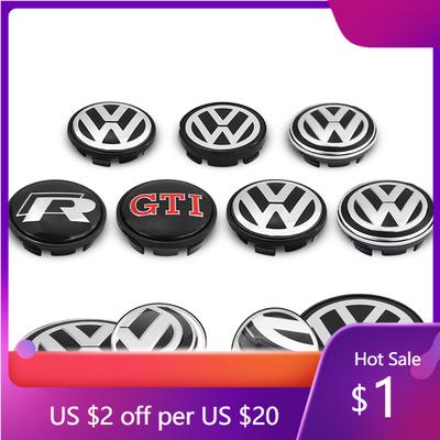 2026 Chaud Pour VOLKSWAGEN VW 4 Pièces 55mm 65mm Cache-Moyeux de Roue de Voiture Insigne Logo VW Cache-Jante Emblème Pour Volkswagen R GTI Golf 5 7