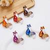 Stylish Alloy Fox Brooch with Crystals in Multiple Colors