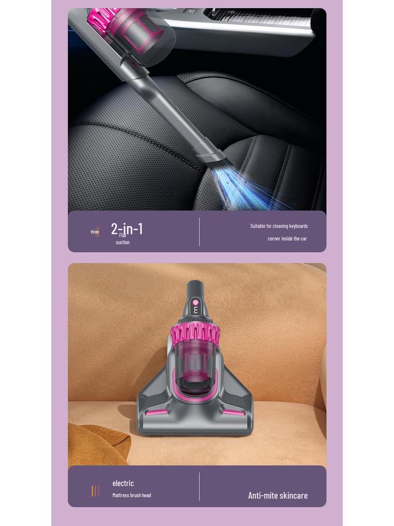 Wireless Handheld Vacuum - 4-in-1 Multifunctional Mite Removal with Charging