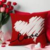 Valentine's Day Pillowcase Linen Print Love Love Home Sofa Cushion Cover Bedroom Bedside Backrest Cover