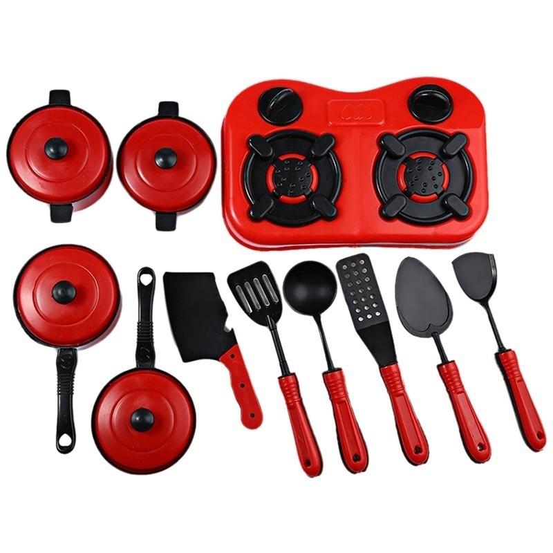 11PCS/Set Baby Kid Play Kitchen Utensils House Toy Cooking Pots Pans Food Dishes Cookware