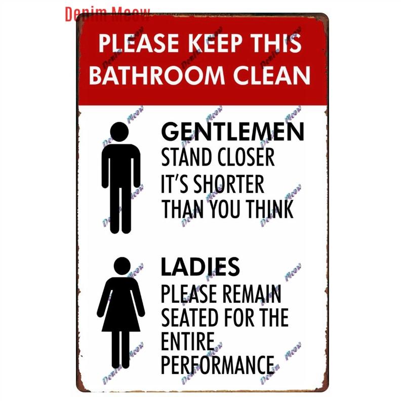 Funny Personalized Washroom, Metal Tin Signs, Vintage Toilet Sign, WC Lavatory Wall Art, Bathroom Decor, Restroom Plates, WY156