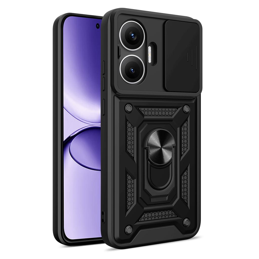 For Xiaomi Redmi Turbo 4 Pro 5G/Poco F7 5G Case with Slide Camera Lid PC+TPU Kickstand Phone Cover