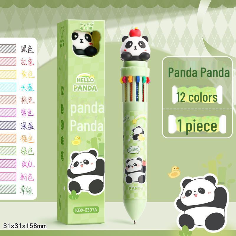 Kuličkové pero Kaba Bear Multi-Color Ten-in-One - Roztomilý kreslený design pro kreativní studenty