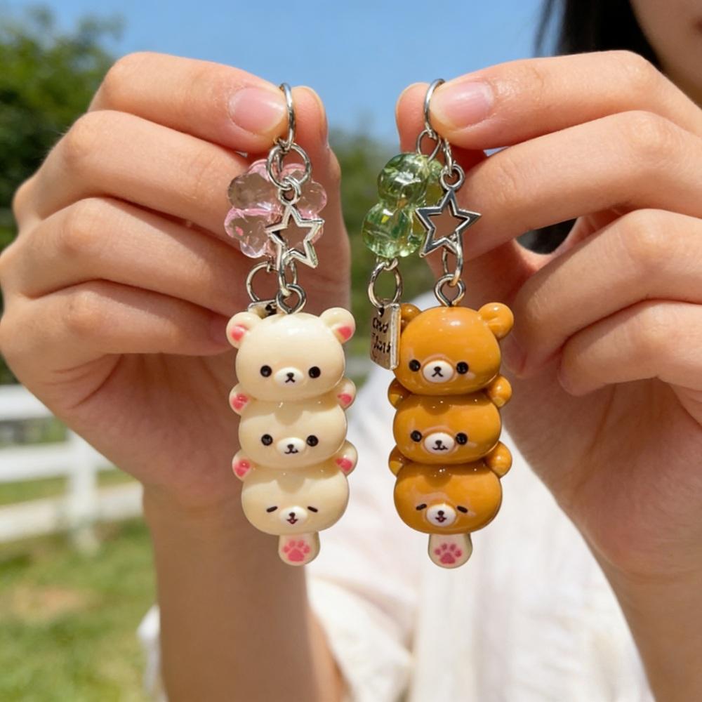 Rilakkuma Card Holder Po Protective Case Cartoon Anime Plush Keychain Soft Keyring Bag Pendant Key Chain Accessory For Gifts