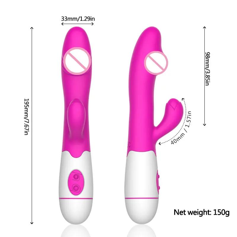 Powerful Rabbit Vibrator Dildo Dual Vibration G Spot Clitoris Stimulation Masturbators Vaginal Massager Adult Sex Toys For Women