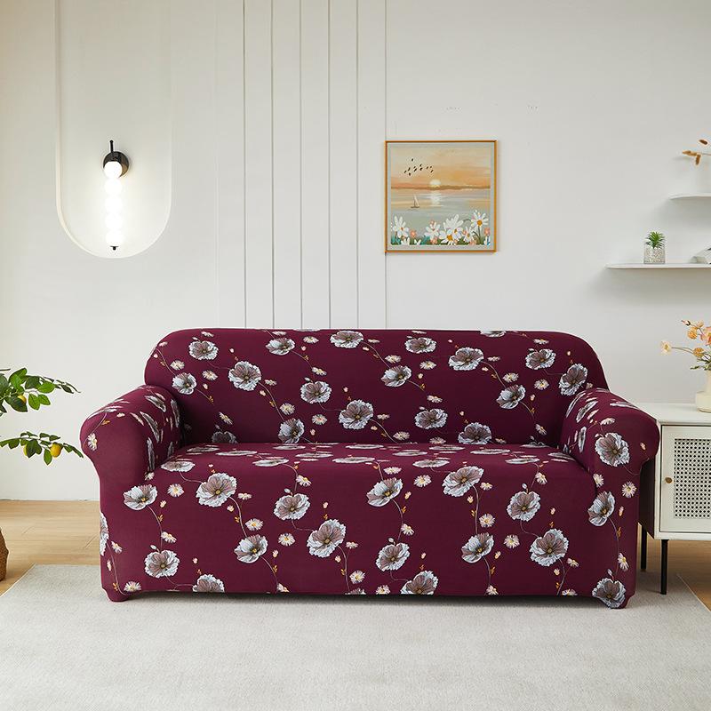1pc Sofa Slipcover, Non-slip Printing Flower Sofa Couch Cover Furniture Protector for Bedroom Office Living Room Home Decor