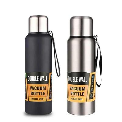 500/1000/1500ml Edelstahl-Thermoskanne Große Kapazität Vakuumflasche Tragbarer isolierter Becher mit Seil-Thermoflasche