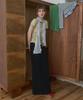 Pisis Side Shirred Long Skirt_Black
