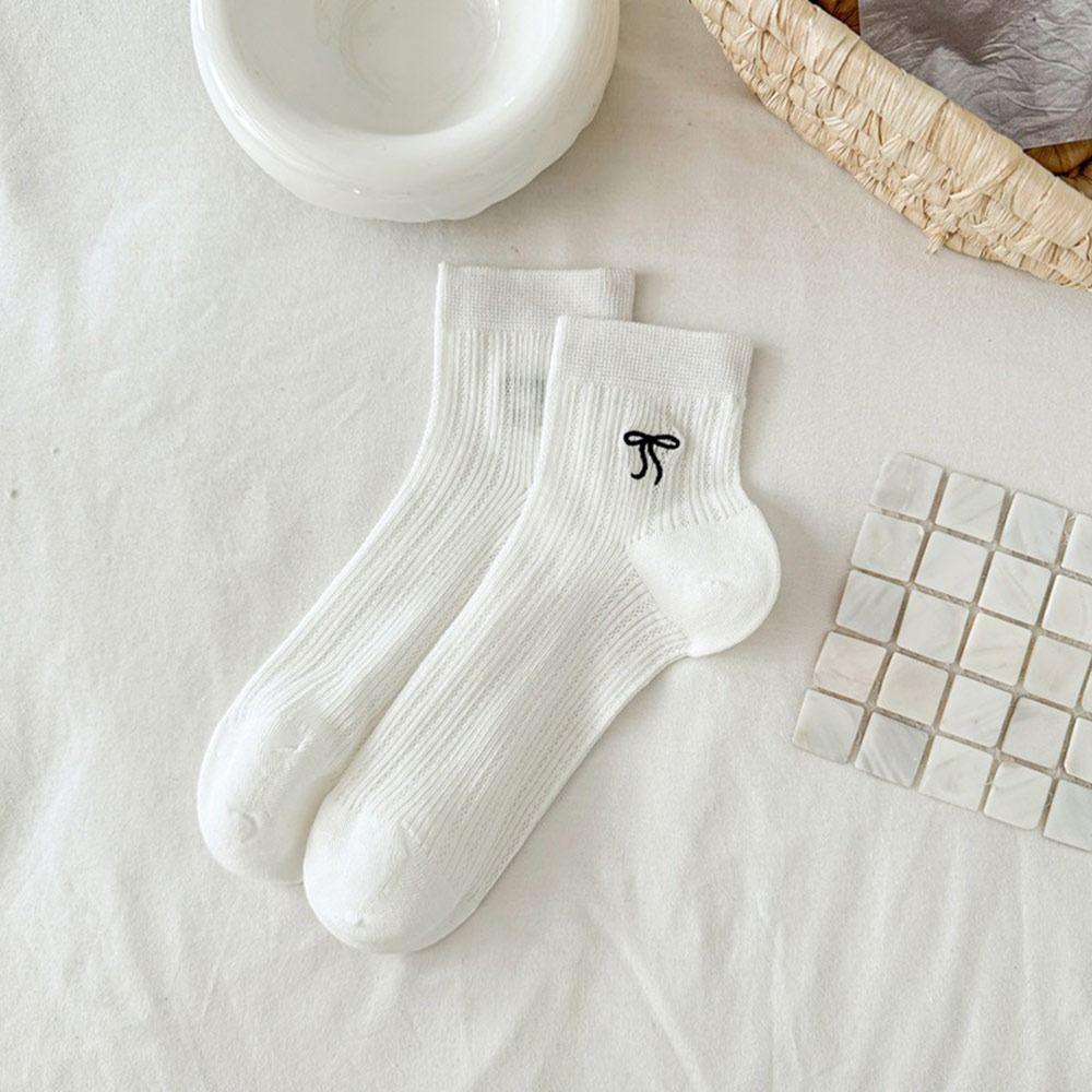 

Solid Color Short Socks Breathable Cotton Socks New Sweet Stockings белый