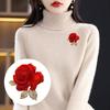 Spilla di lusso a forma di fiore rosa Spilla con strass brillanti Elegante abito cappotto soprabito distintivo accessori per vestiti