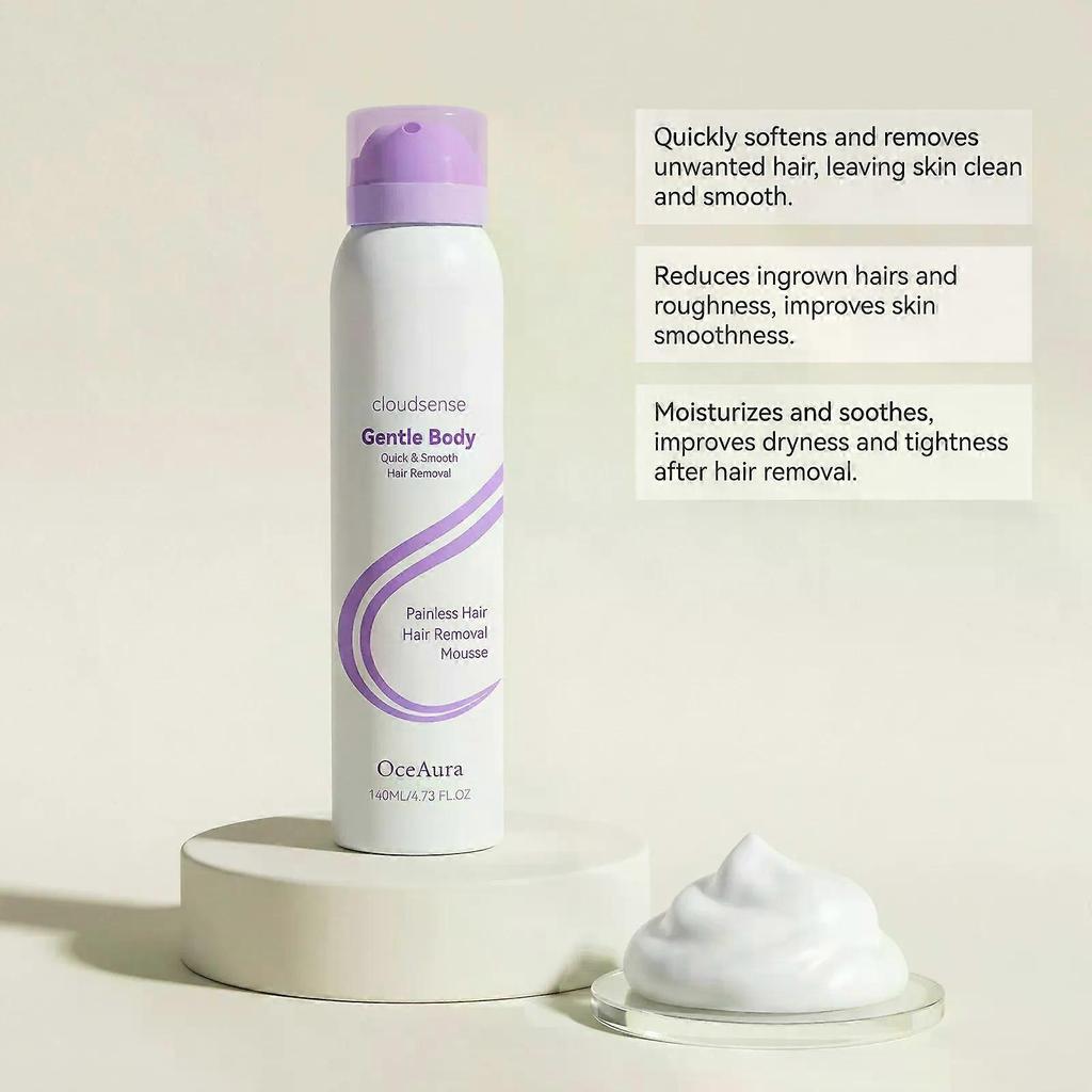 Gentle Body Hair Removal Mousse - Painless Foam for Smooth, Hydrated Skin