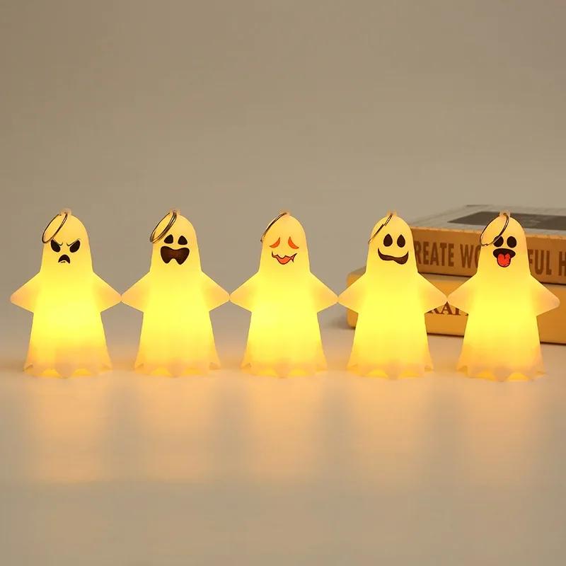 Halloween Ghost LED Light Hanging Ornament Ghost Lamp Pendant Home Table Decoration For Halloween Party Trick Or Treat Supplies