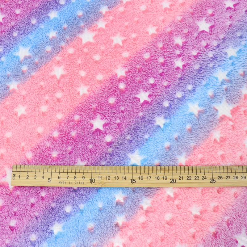 

Luminous Rainbow Star Flannel Blanket - Kids Coral Fleece Sofa Cover for Autumn and Winter