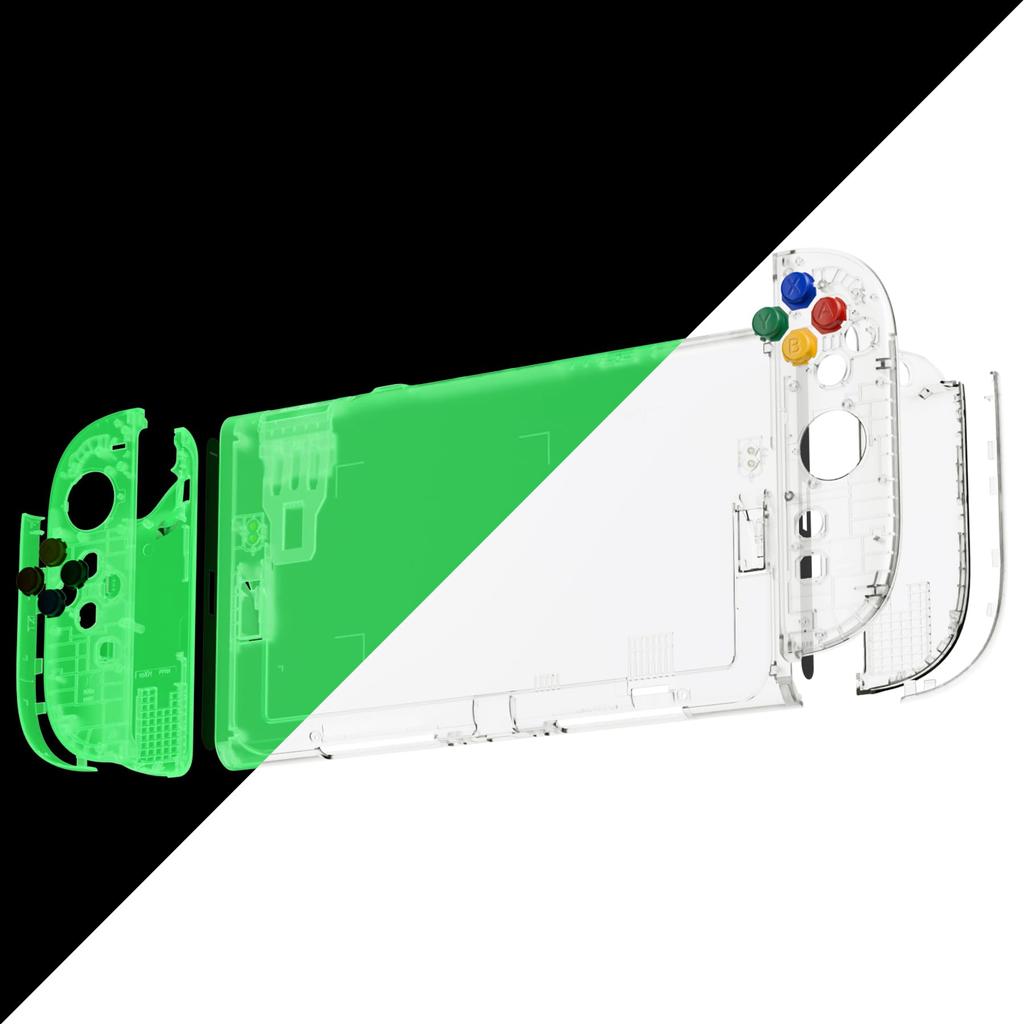 eXtremeRate DIY Replacement Shell Buttons for Nintendo Switch Custom Console Back Plate Controller Faceplate Decorative Strip with ABXY Essential