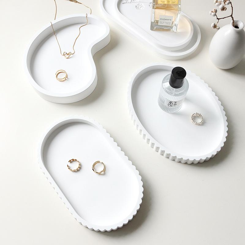 Gypsum Jewelry Showcase Tray Exquisite Jewellery Storage Pallet Jewelers Bracelet Displays Salver Live Pictures Display Props