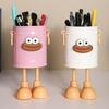 Cartoon Pen Holder Large Capacity Cute Simple Retro Storage Bucket for Student Desk Office