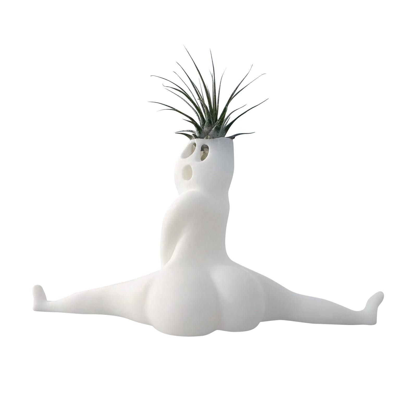 

Home Flower Pot Decoration, Fun Imitation Of Yoga Flower POTS And Resin Handicrafts For Potted Plants, Home Decoration One Size белый