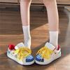 Female Trendy Casual Color Blocked Cute Bread Shoes Board Shoes