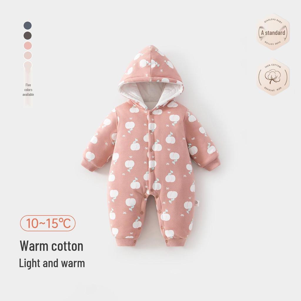 Unisex Baby Winter Padded Hooded Romper with 150g Cotton, Home & Outdoor Suit