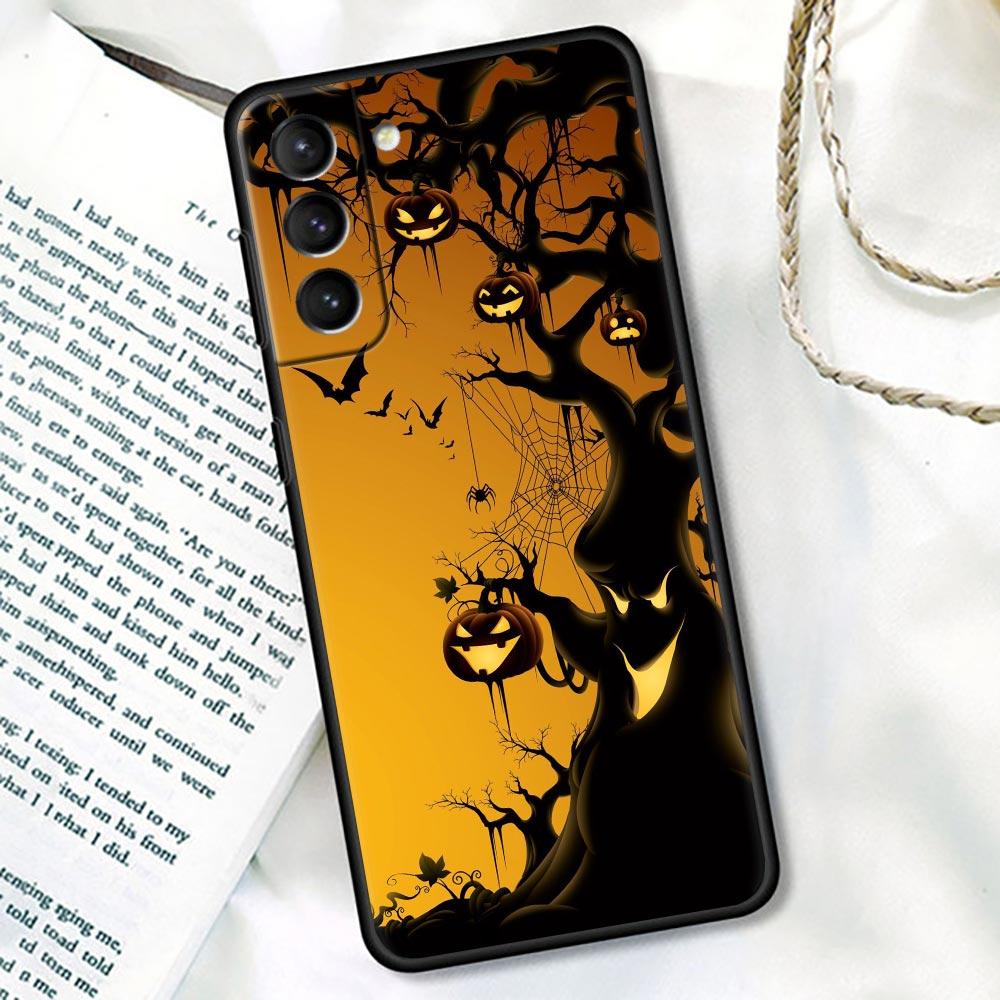 Happy Halloween S24 Ultra For Samsung Galaxy S23 Ultra S21 S20 FE S22 S10 S24 S23 Plus Case Cover Cat Bat Pumpkin Witch Castle