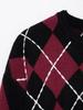 TAOP&ZA Women's Spring Commuting Fashion Diamond Knit Sweater