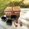 Handwoven Picnic Hamper with Lid and Liner Handwoven Storage Basket for Vegetables and Fruit Home Decoration Tool