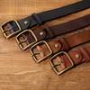 New Leather Belt, Casual and Fashionable, Top Layer Cowhide Jeans, Copper Buckle Belt, Men's Cowhide Belt