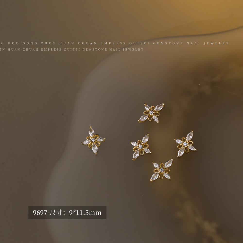 

Zircon Cloth Lapis Lazuli Nail Jewelry Internet Famous Popular Light Luxury High-end Alloy Hollow Inlaid Accessories