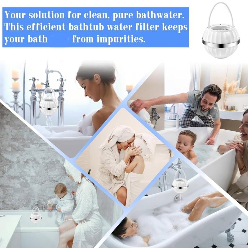 Portable Shower Tub Filter Plastic Bathtub Water Filter Efficient Hanging Tub Faucet Filter for Shower, Bathtub Faucet