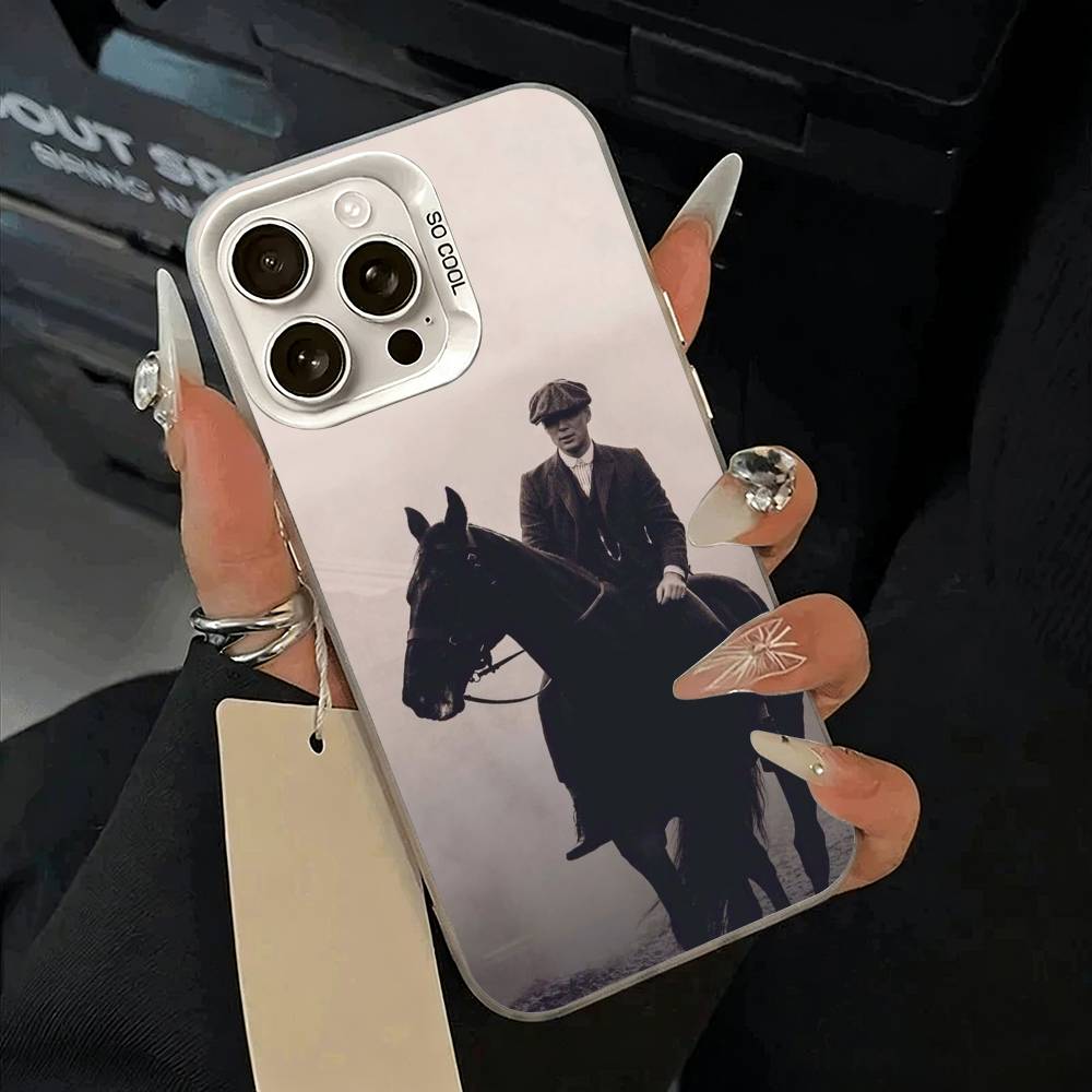 P-Peaky-B- Blinders-movie Phone Case For iPhone 17,16,15,14,13,12,11 Plus,Pro Max,XS,white Silver Phone Case
