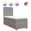 Vidaxl Letto Continentale Con Materasso, Taupe, Tessuto, 90X200 Cm