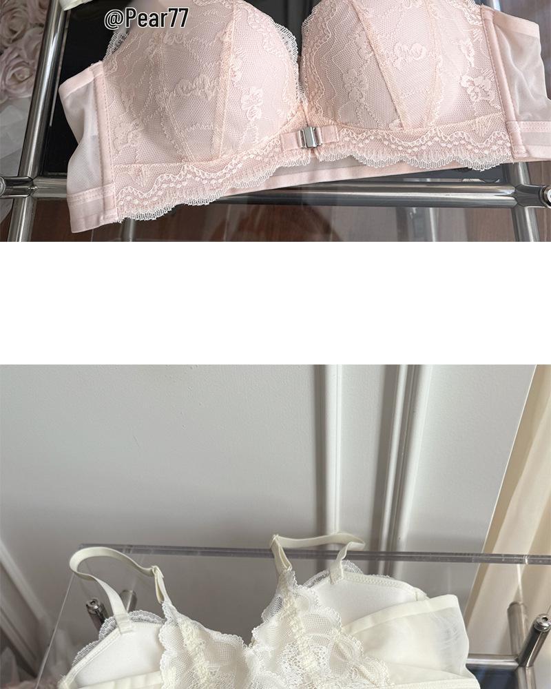 Wąska Aleja Francuska Koronka Przednie Zapięcie Push-Up Biustonosz dla Małych Biustów - Podkreśla, Unosi i Wspiera z Seksownym Designem Pleców.